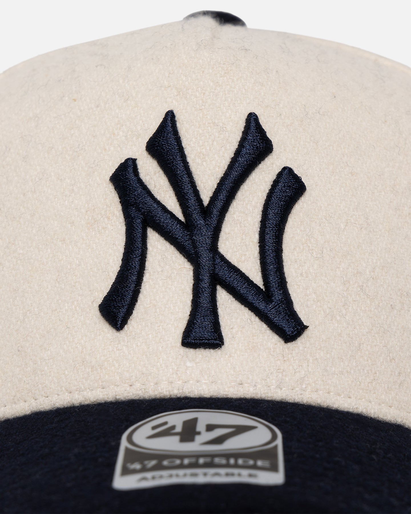 47 Brand New York Yankees 'Wooly Offside DT' Sure Shot Snapback Natural/Navy