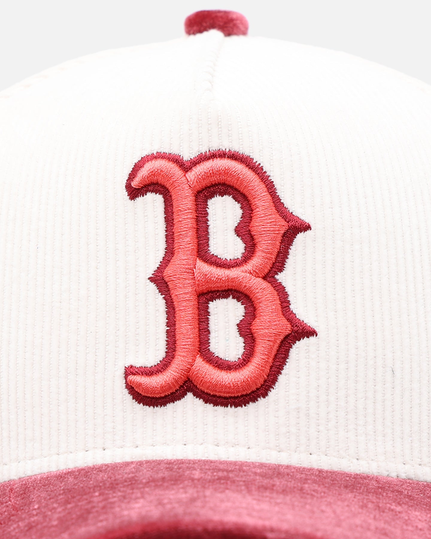 New Era Boston Red Sox 'Premium Corduroy Velvet' 9FORTY A-Frame Snapback Chrome White/Cardinal