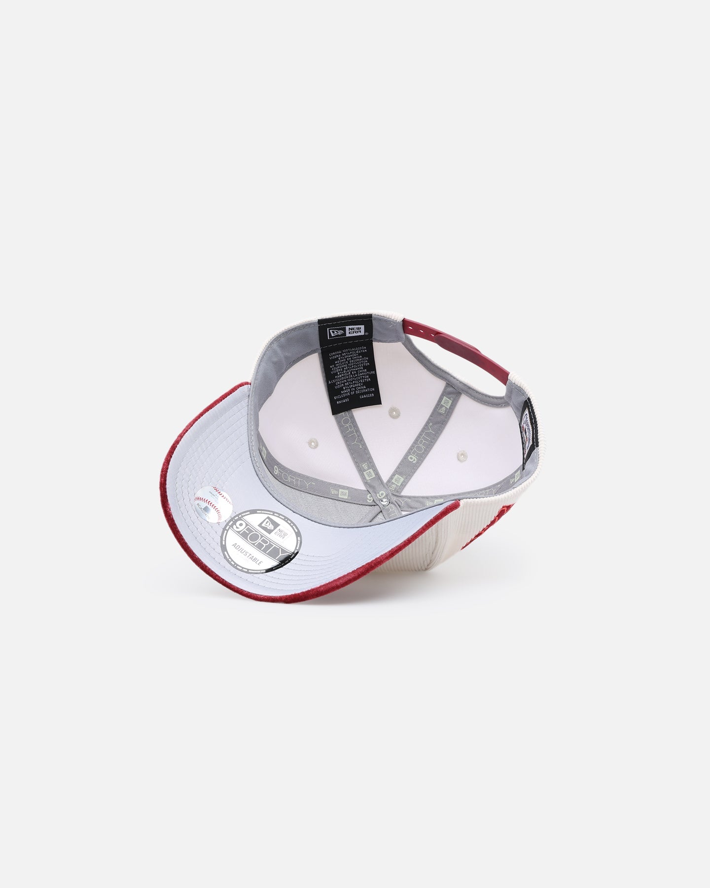 New Era Oakland Athletics 'Premium Corduroy Velvet' 9FORTY A-Frame Snapback Chrome White/Cardinal