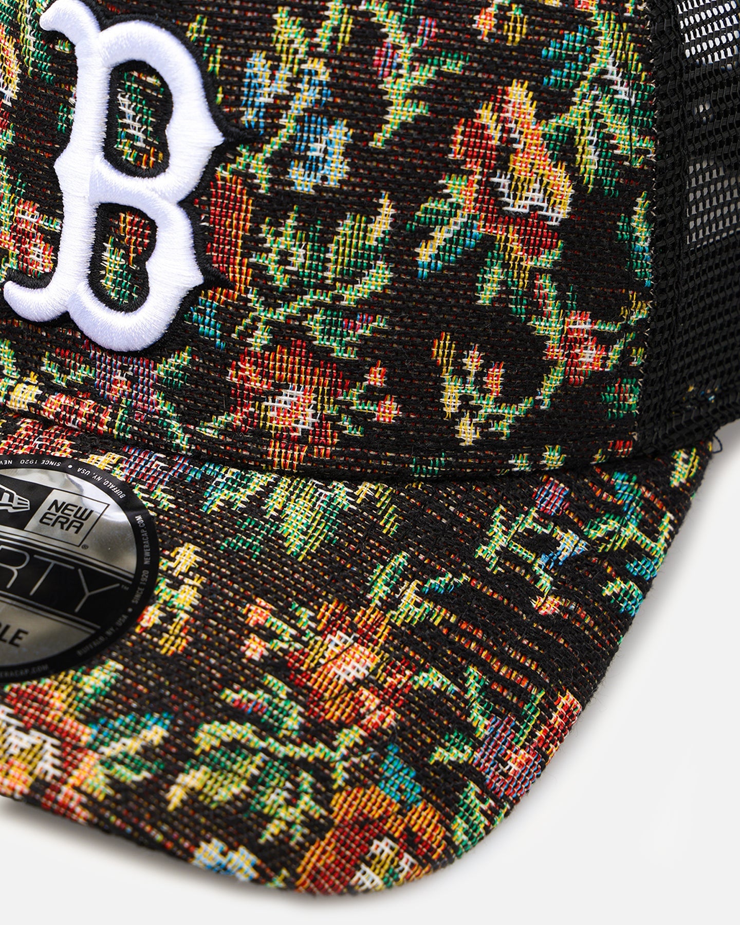 New Era Boston Red Sox 'Black Floral Tapestry' 9FORTY A-Frame Trucker Snapback Tapestry