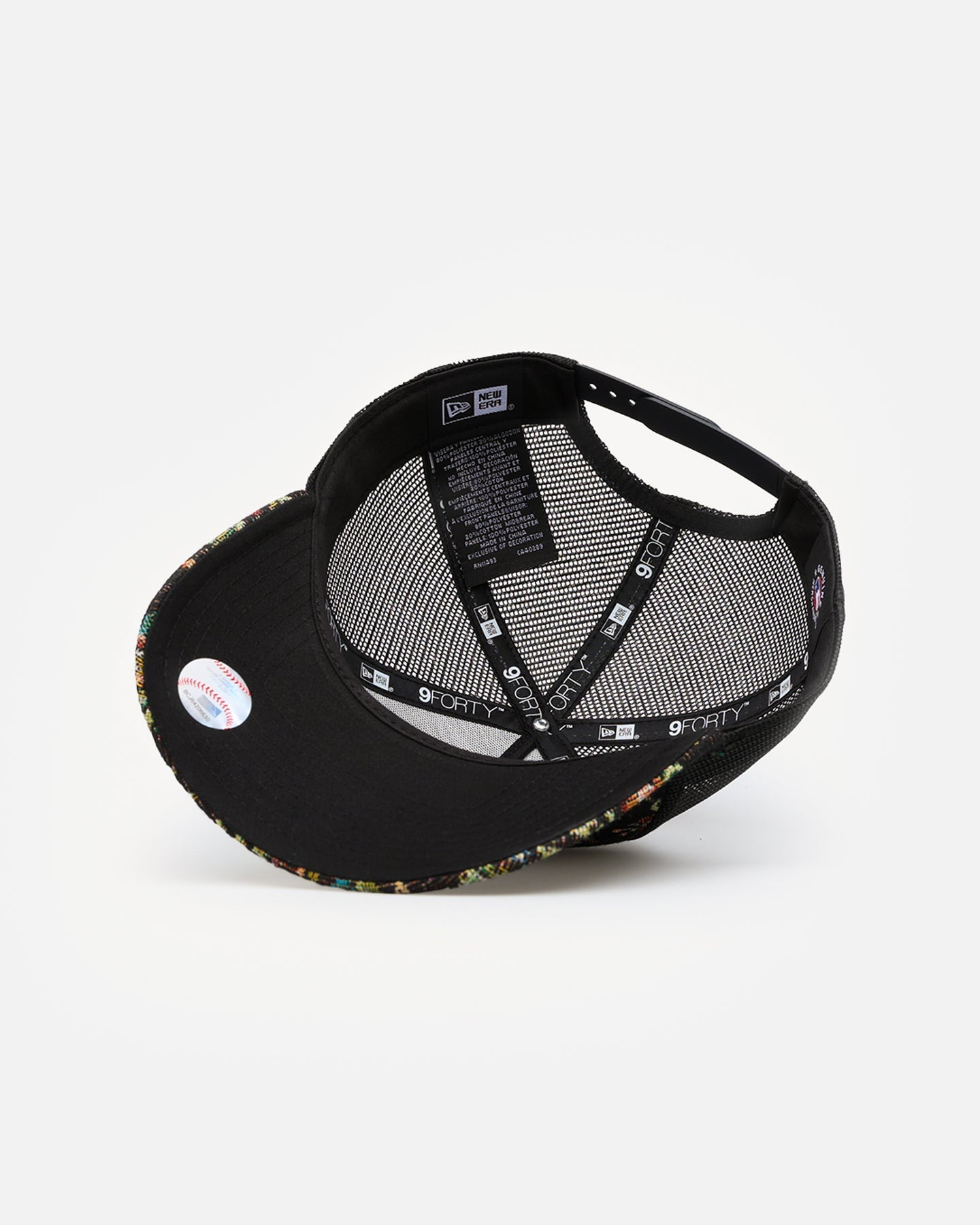 New Era Oakland Athletics 'Black Floral Tapestry' 9FORTY A-Frame Trucker Snapback Tapestry