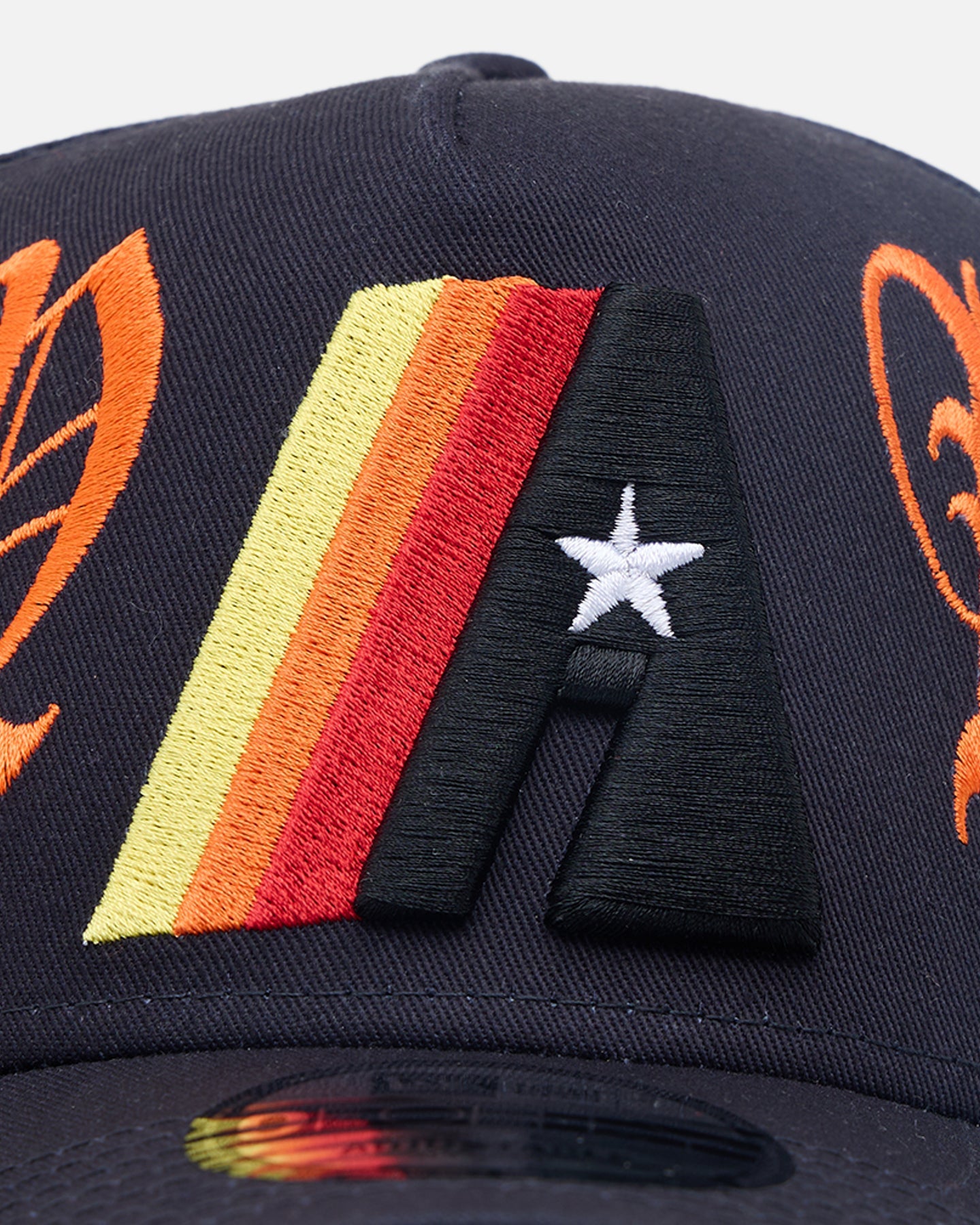 New Era Houston Astros 'Goth Script' 9FORTY A-Frame Snapback Navy/Orange