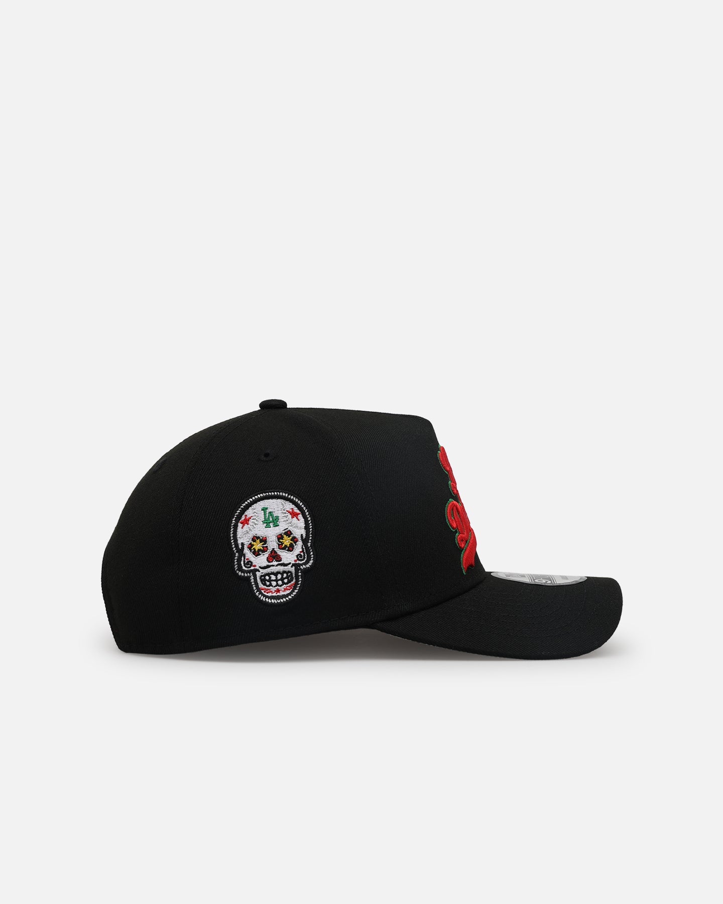New Era Los Angeles Dodgers 'Sugar Skull Side Patch' 9FORTY A-Frame Snapback Black/Red/Green