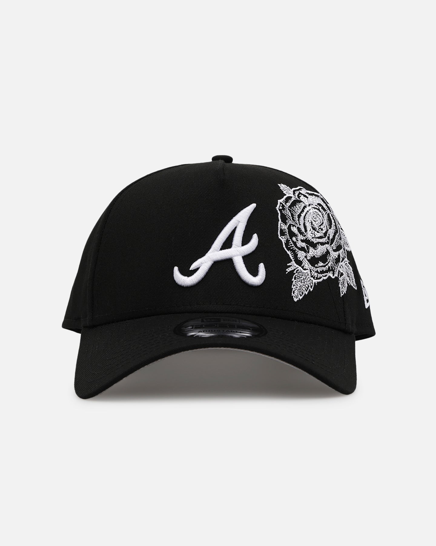 New Era Atlanta Braves 'Ornate Rose' 9FORTY A-Frame Snapback Black/White