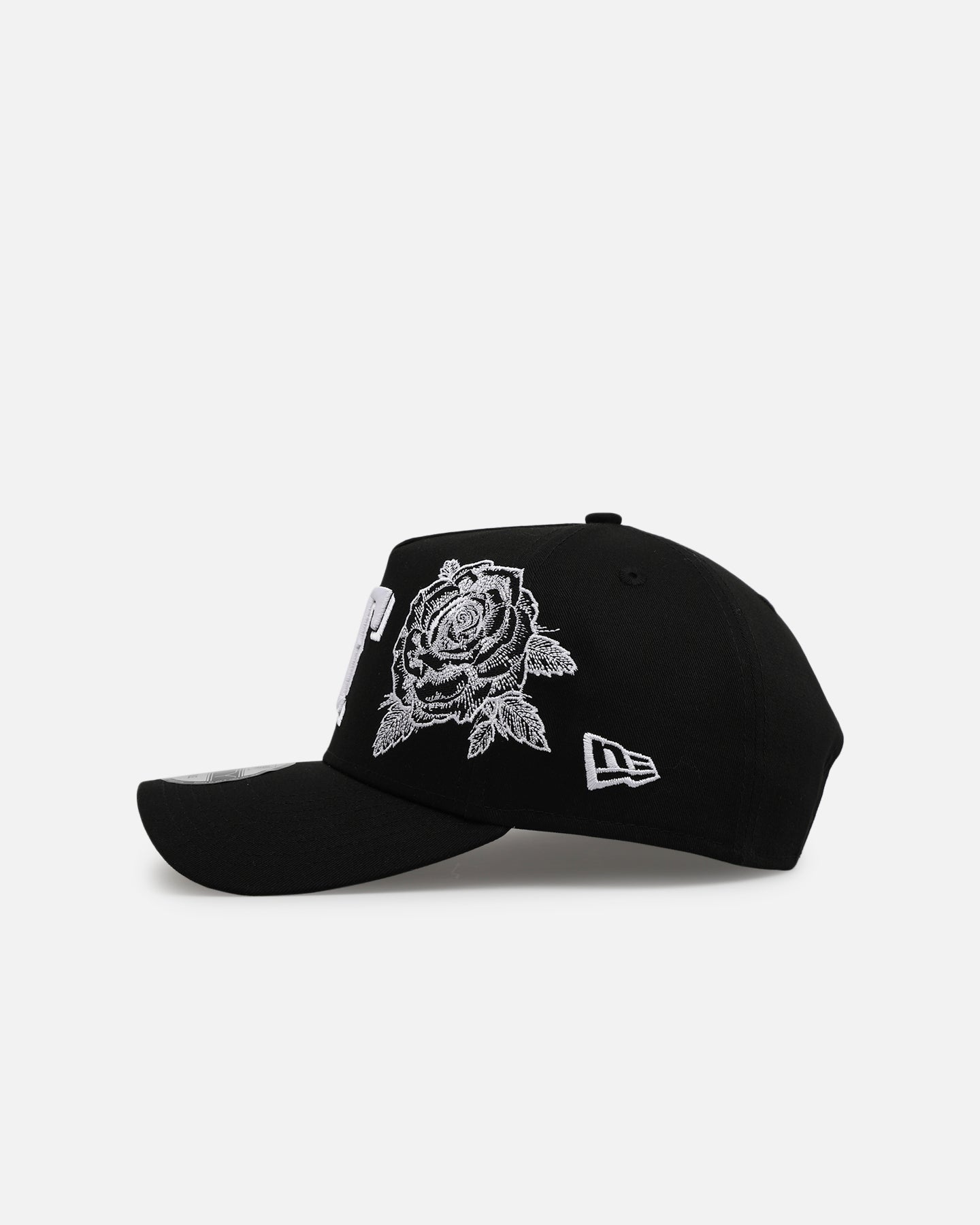 New Era Texas Rangers 'Ornate Rose' 9FORTY A-Frame Snapback Black/White