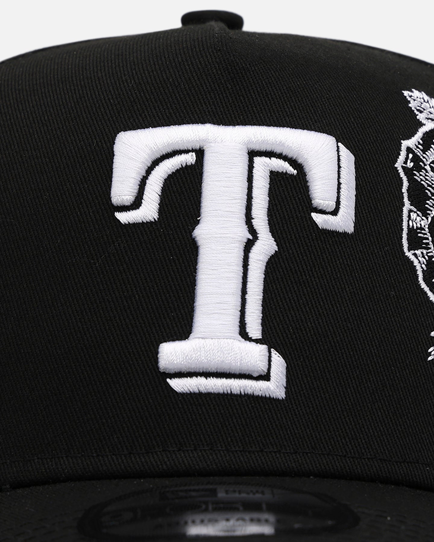 New Era Texas Rangers 'Ornate Rose' 9FORTY A-Frame Snapback Black/White