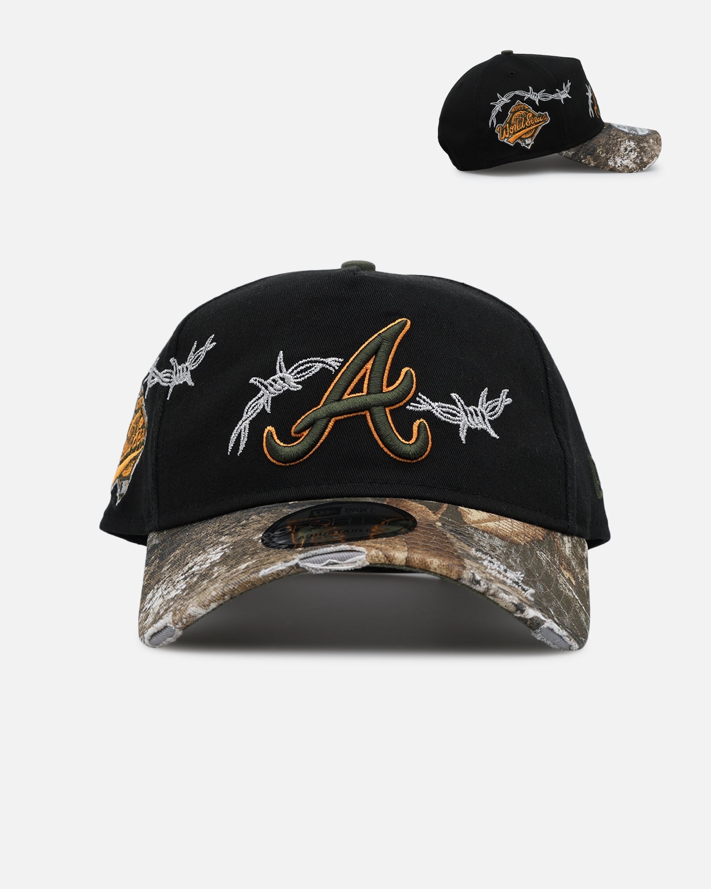 New Era Atlanta Braves 'Realtree Grit 2.0' 9FORTY A-Frame Snapback Black/Green/Orange