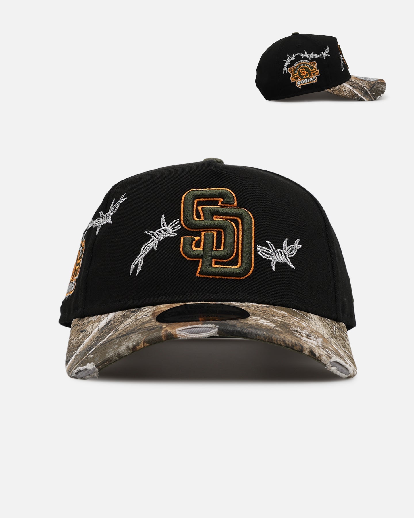 New Era San Diego Padres 'Realtree Grit 2.0' 9FORTY A-Frame Snapback Black/Green/Orange