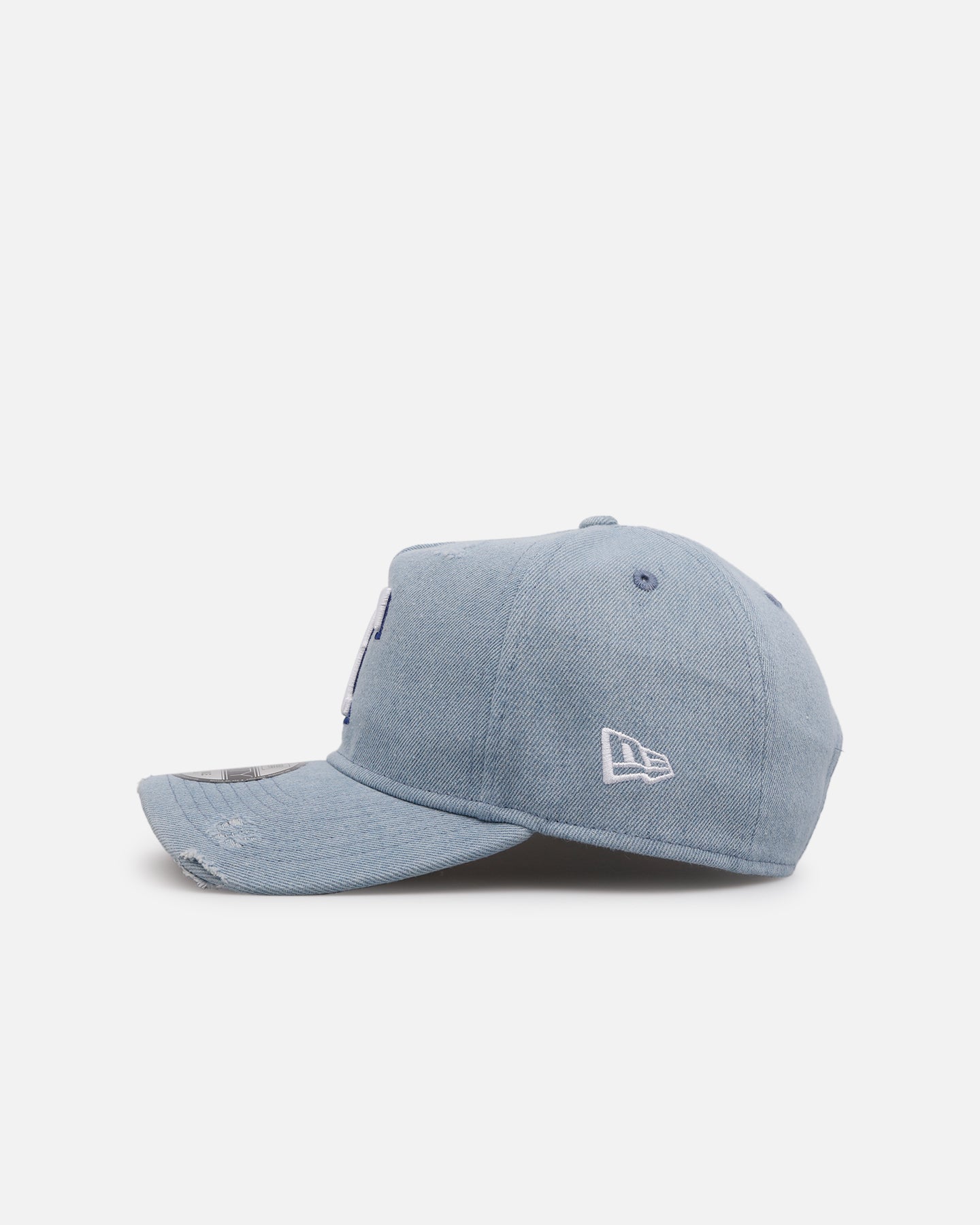 New Era Texas Rangers 'Distressed Denim' 9FORTY A-Frame Snapback Light Wash Denim