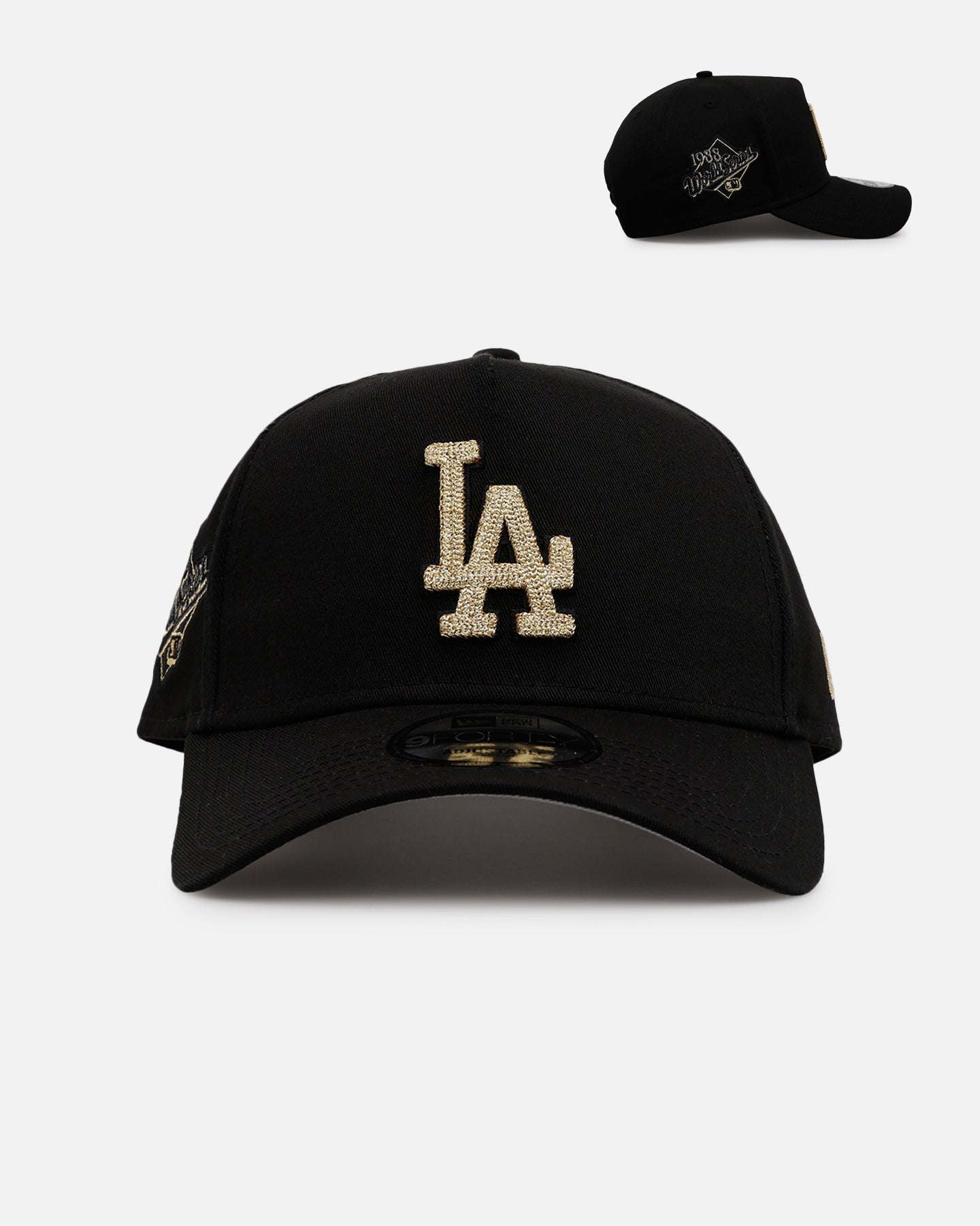 New Era Los Angeles Dodgers 'Raised Metallic Chainstitch' 9FORTY A-Frame Snapback Black