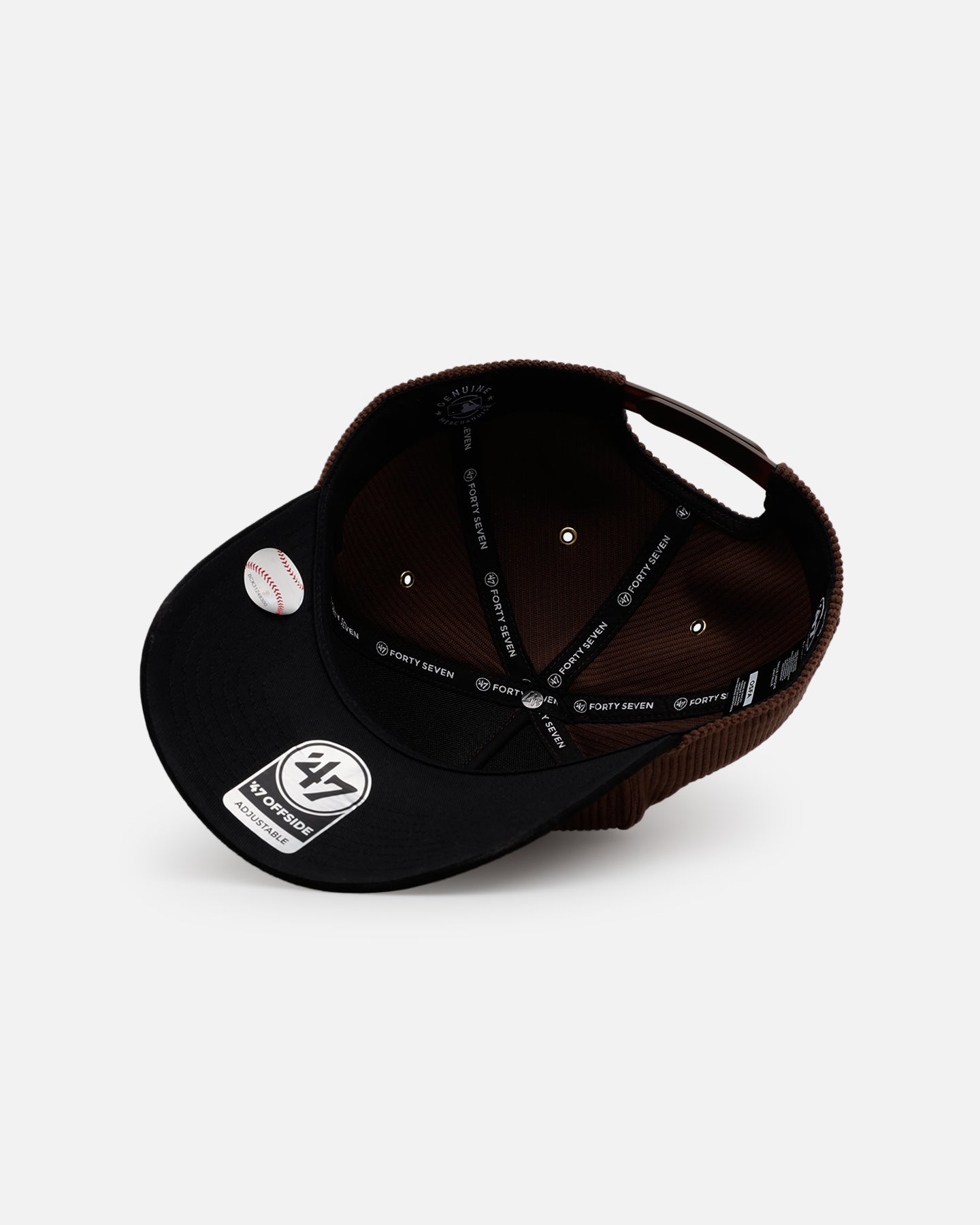 47 Brand Atlanta Braves 'Barren' Offside DT Corduroy Snapback Brown/Black