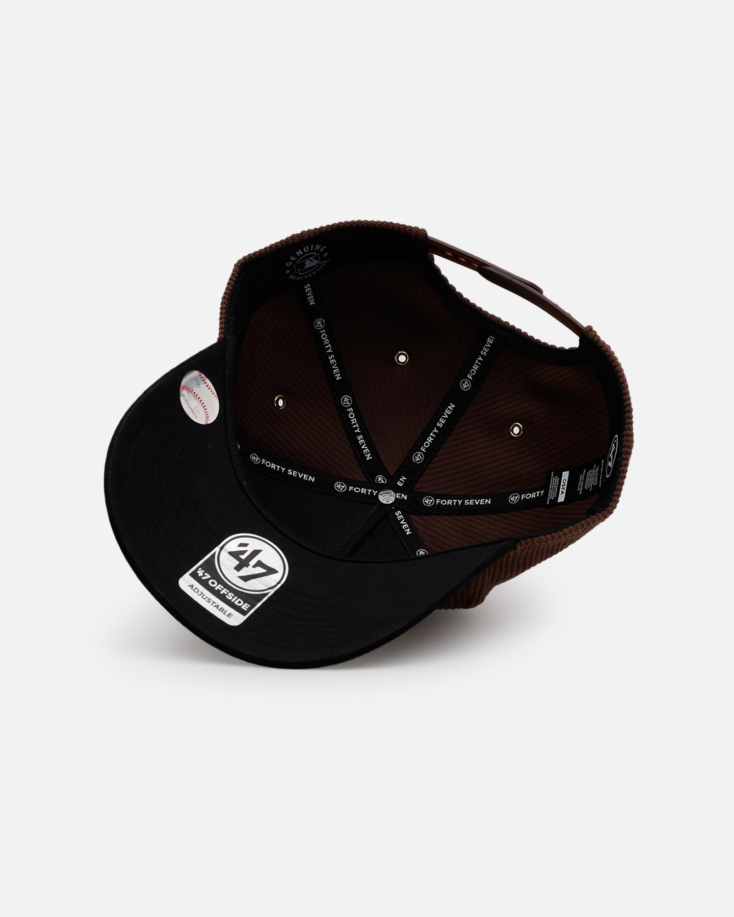 47 Brand New York Yankees 'Barren' Offside DT Corduroy Snapback Brown/Black