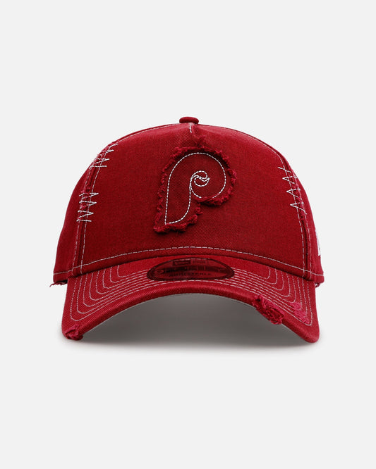 New Era Philadelphia Phillies 'Distressed And Worn' 9FORTY A-Frame Casual Strapback Burgundy