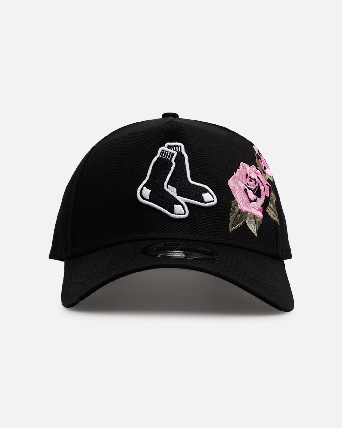 New Era Boston Red Sox 'Pink Rose Embroidery' 9FORTY A-Frame Snapback Black/Pink