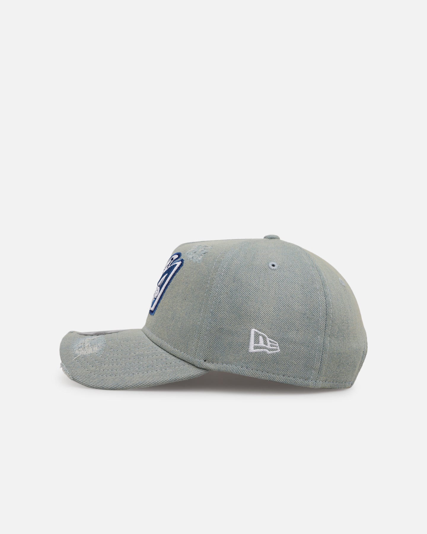 New Era Los Angeles Angels 'Distressed Denim' 9FORTY A-Frame Snapback Light Wash Denim