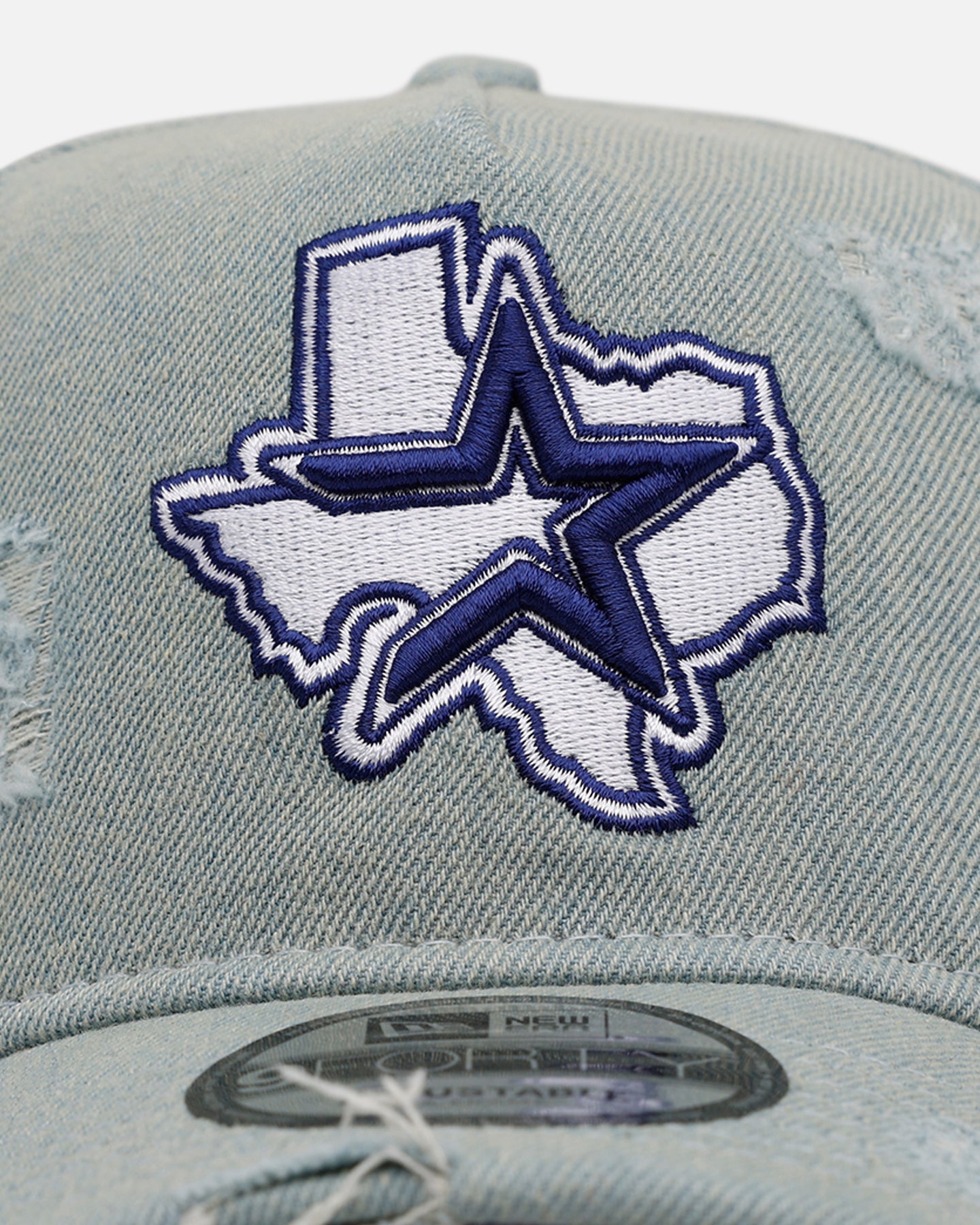 New Era Houston Astros 'Distressed Denim' 9FORTY A-Frame Snapback Light Wash Denim