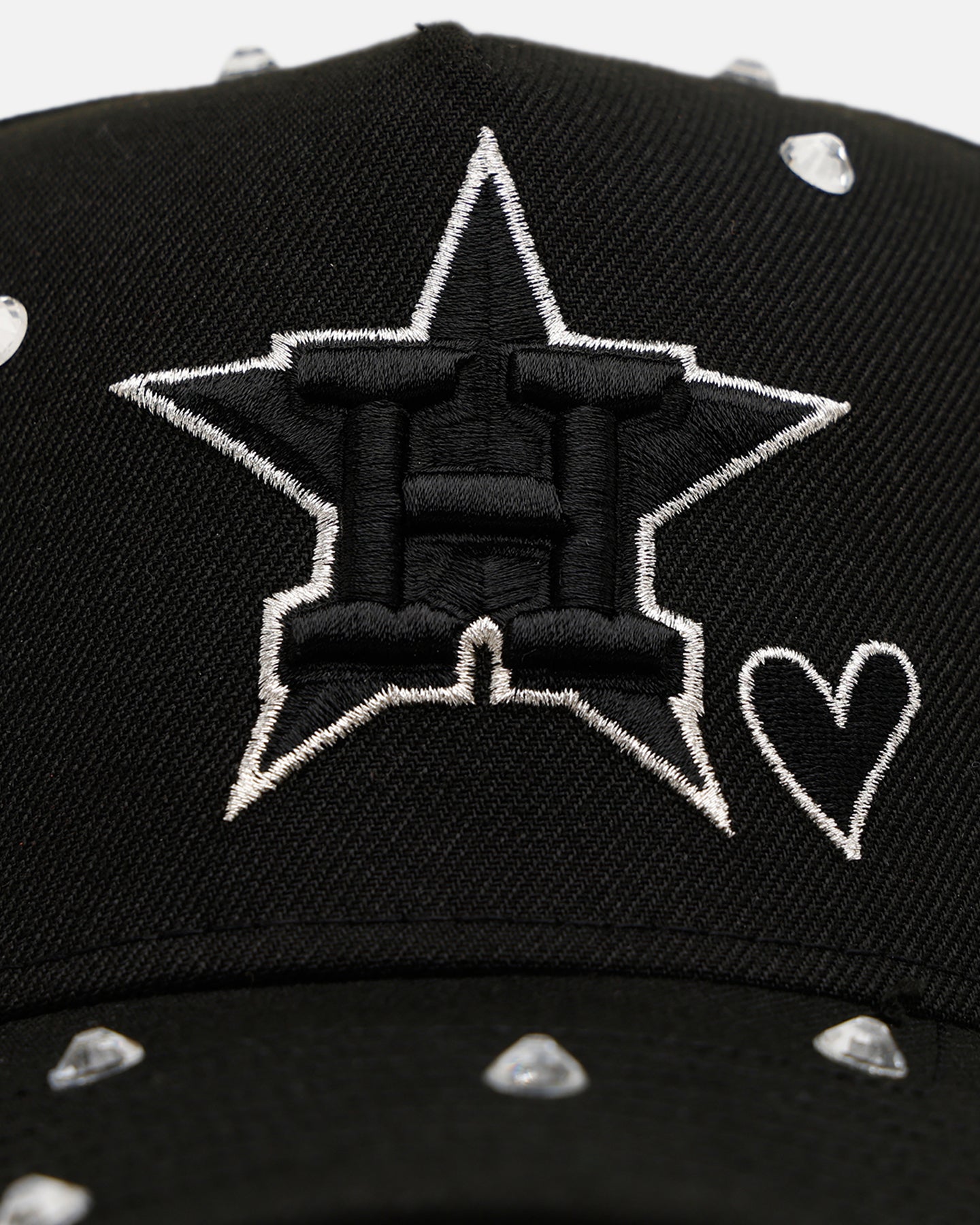 New Era Houston Astros 'Black Satin Hearts' 9FORTY A-Frame Snapback Black