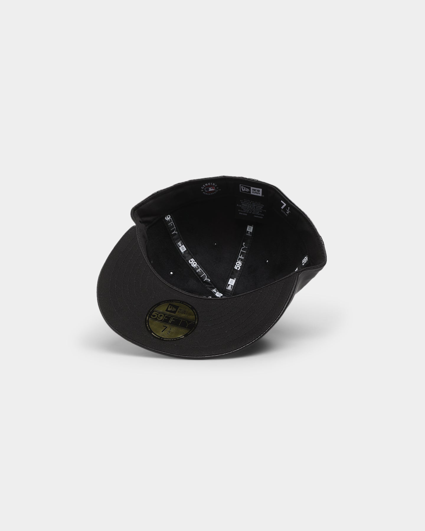 New Era New York Yankees 'PU Leather' 59FIFTY Fitted Black Leather