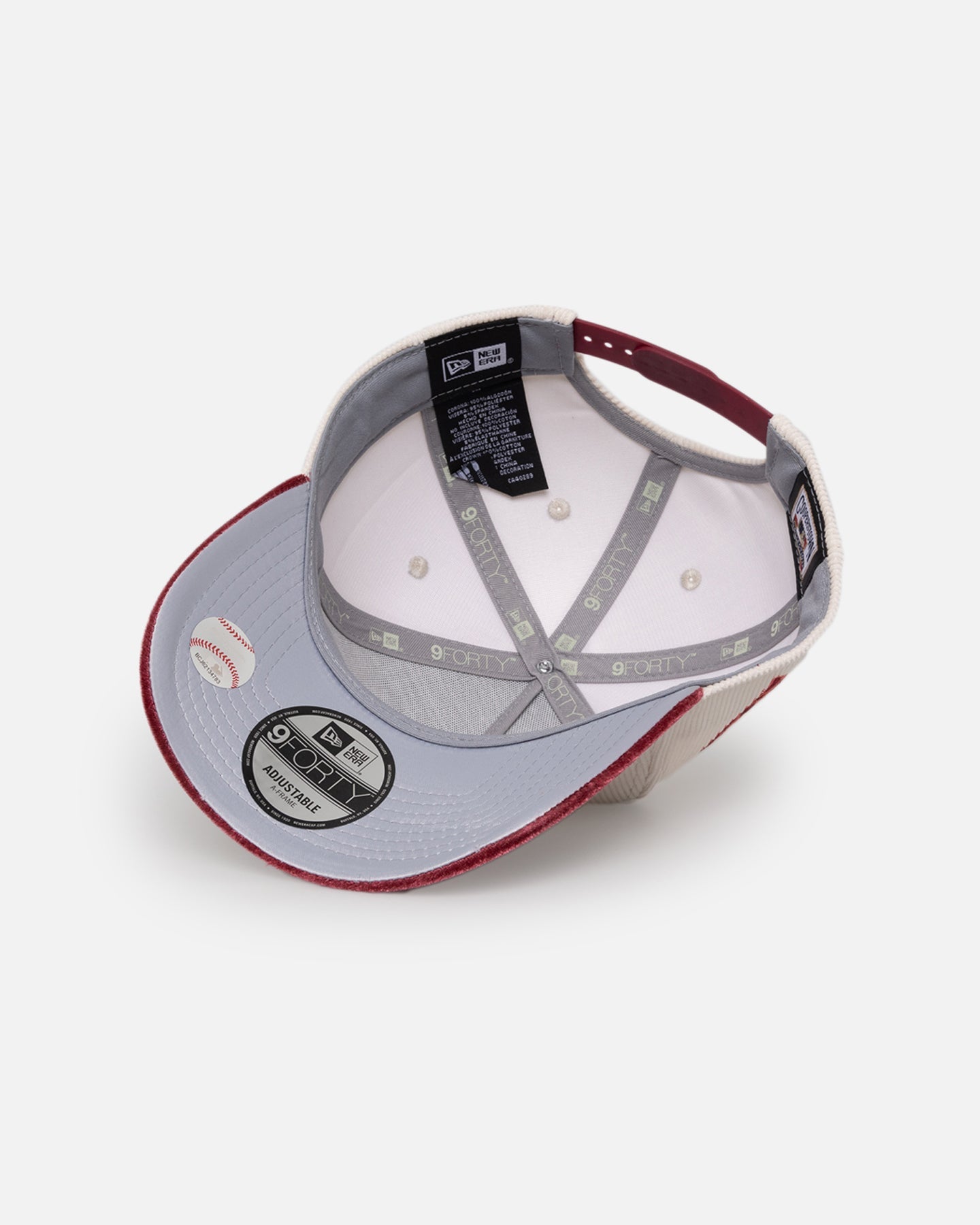 New Era California Angels 'Premium Corduroy Velvet' 9FORTY A-Frame Snapback Chrome White/Cardinal