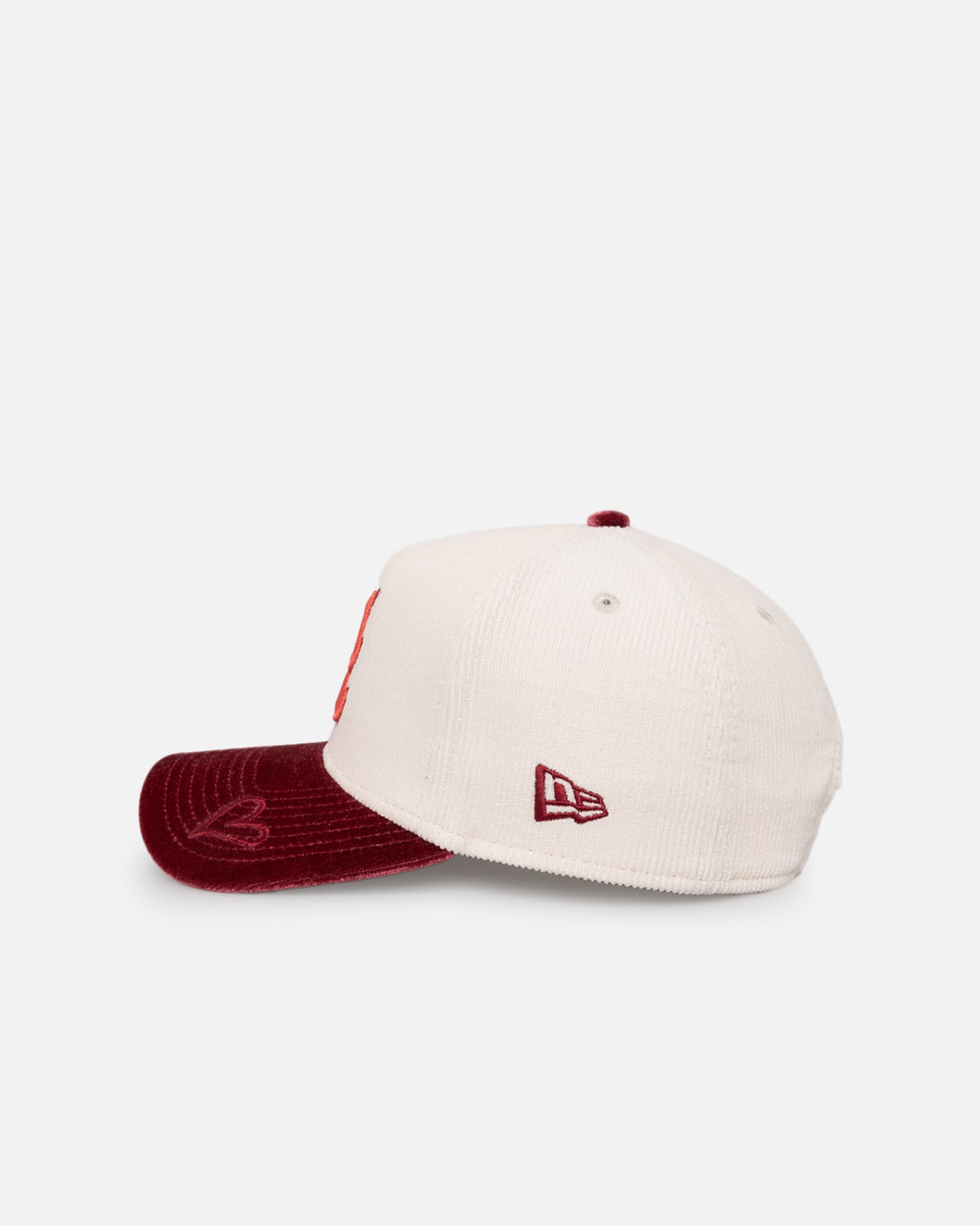 New Era Atlanta Braves 'Premium Corduroy Velvet' 9FORTY A-Frame Snapback Chrome White/Cardinal