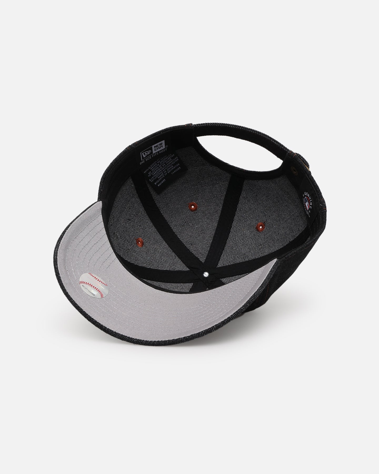 New Era New York Yankees "Black Denim" Classic Casual Strapback Black Denim/Rust Contrast