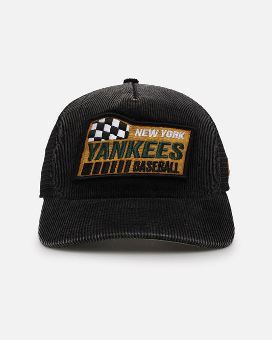 New Era New York Yankees 'Washed Cord Racer' Corduroy Golfer Trucker Snapback Washed Black