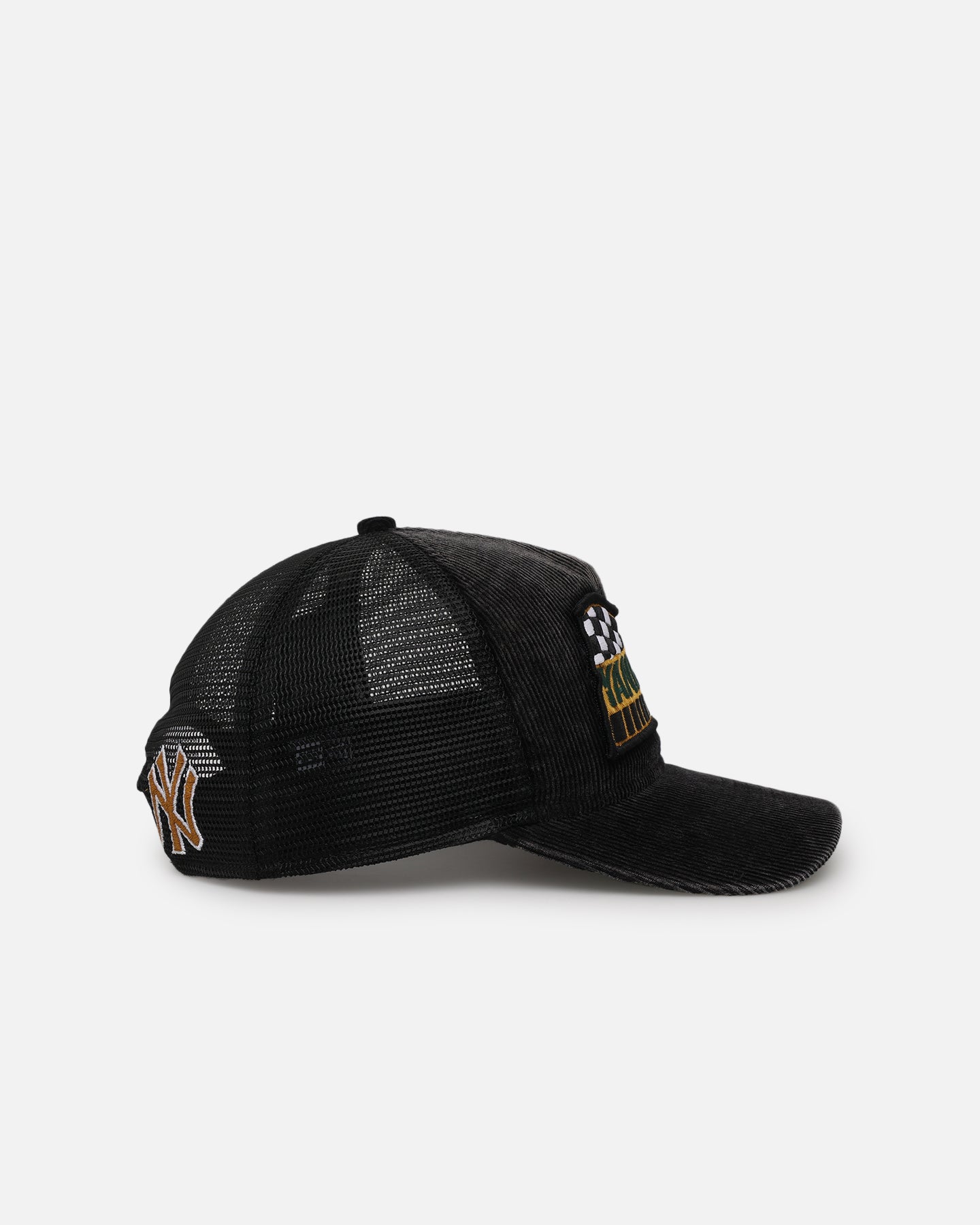 New Era New York Yankees 'Washed Cord Racer' Corduroy Golfer Trucker Snapback Washed Black