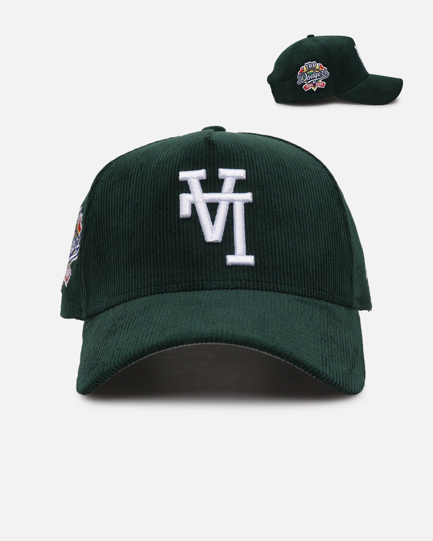 New Era Los Angeles Dodgers 'Upside Down LA Cord' 9FORTY A-Frame Corduroy Snapback Green